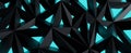 Black crystal lattice with blue glow background