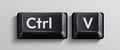 Black Ctrl and C keyboard keys representing the copy command. Royalty Free Stock Photo
