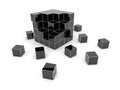 Black cube 3D Royalty Free Stock Photo