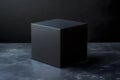 Black Cube, A Minimalist Design Study, Exploring Geometric Shapes and Shadow Play on a Dark Surface. A Visual Repr
