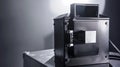 Photorealistic image of a compact biometric-secured encrypted vault in a studio setting Royalty Free Stock Photo