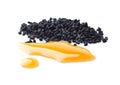 Black cumin oil with seeds Royalty Free Stock Photo