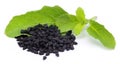 Black cumin with a tulsi leaves