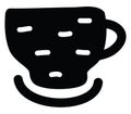 Black cup for capuccino, icon icon