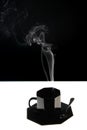 Black cup with fume