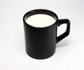 Black cup of milk Royalty Free Stock Photo