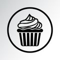 Black cupcake icon. Vector illustration