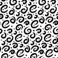 Black Curlicues Grunge Seamless Pattern Royalty Free Stock Photo