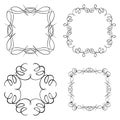 Black curly frames - set - vector