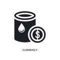 black currency isolated vector icon. simple element illustration from industry concept vector icons. currency editable logo symbol Royalty Free Stock Photo