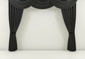 Black curtain or drapes background. 3d render