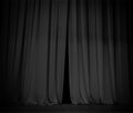 Black curtain background open a little bit Royalty Free Stock Photo