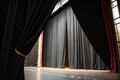Black curtain stage background slightly open Royalty Free Stock Photo