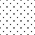 Black cute isolated spiders pattern with golden eyes on white background