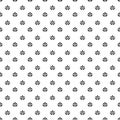 Black cute little minimal flat flower and leaves motif sign repeat pattern on white