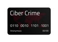 Black Cyber Crime credit card with World Map and connections line.