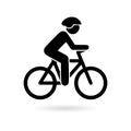 Black The cyclist icon, The man on a bicycle logo Royalty Free Stock Photo