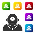 Black Cyclops icon isolated on white background. Set icons in color square buttons. Vector Royalty Free Stock Photo