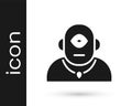 Black Cyclops icon isolated on white background. Vector Royalty Free Stock Photo