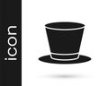 Black Cylinder hat icon isolated on white background. Vector Royalty Free Stock Photo