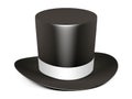 Black cylinder hat with white ribbon Royalty Free Stock Photo