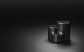 Black cylinders abstract texture background3d illustration render