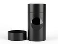 Black cylindrical container with lid isolated on white background Royalty Free Stock Photo