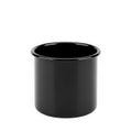 Black cylindrical container with smooth glossy finish isolated transparent background Royalty Free Stock Photo