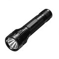 Black Cylindrical Flashlight with Textured Surface Royalty Free Stock Photo