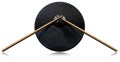 Black Cymbal of an Electronic Drum Kit and a Pair of Wooden Drumsticks