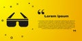 Black 3D cinema glasses icon isolated on yellow background. Vector Illustration Royalty Free Stock Photo