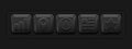 Black 3d Icons. Basic App Set Royalty Free Stock Photo