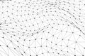 Black 3D low poly wireframe mesh - network or cyber internet con