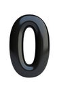 Black 3D Number Zero. Symbol Of Null Value And Minimalism In Design Isolated On Transparent Background Royalty Free Stock Photo