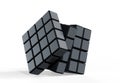 Black 3d render futuristic cube Royalty Free Stock Photo