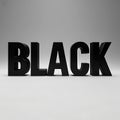 BLACK 3D text effect isolated on a background Royalty Free Stock Photo