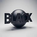 BLACK 3D text effect isolated on a background Royalty Free Stock Photo