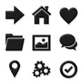 Black 3D UI Icons