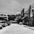 Black d white view of the big buddha in Nakhonsawan provinc, Thailand