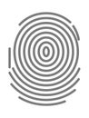 Black dactylogram, person identification mark for documents, personal identity symbol.