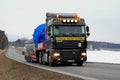 Black DAF XF 105 Semi Hauls Oversize Load