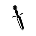 Black Dagger symbol for banner, general design print and websites.