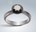 Black daimond ring Royalty Free Stock Photo