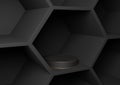 Black, dark gray, black and white 3D rendering product display honeycomb pattern abstract background for product photography Royalty Free Stock Photo