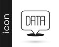 Black Data analysis icon isolated on white background. Business data analysis process, statistics. Charts and diagrams Royalty Free Stock Photo