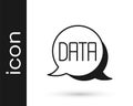 Black Data analysis icon isolated on white background. Business data analysis process, statistics. Charts and diagrams Royalty Free Stock Photo