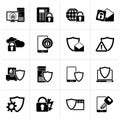 Black Data and Information Protection Security Icons