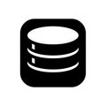 Black Database Icon Representing Data Storage Symbol Royalty Free Stock Photo