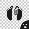 Black Dead body with an identity tag attached in the feet in a morgue of a hospital icon isolated on transparent Royalty Free Stock Photo