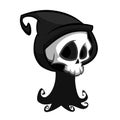 Black death monster for halloween concept. Cartoon vector clip art.